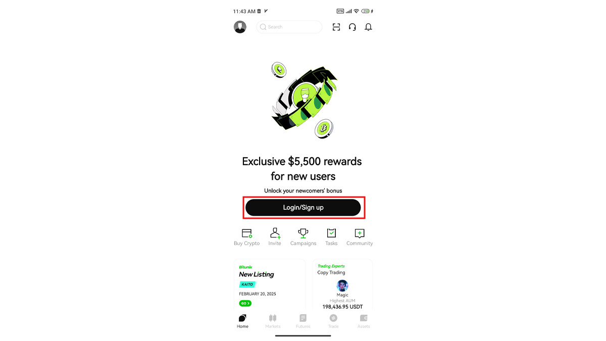 ورود به صرافی بیت یونیکس