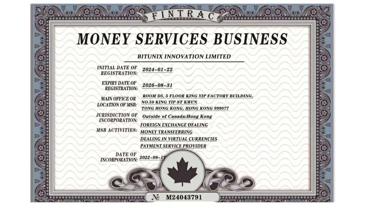 مجوز MSB بیت یونیکس در کانادا