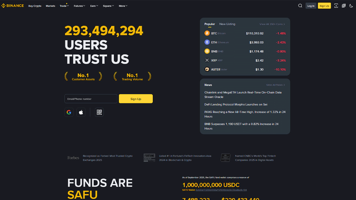 تصویر مربوط به صرافی بایننس در مقاله بهترین صرافی برای خرید شیبا