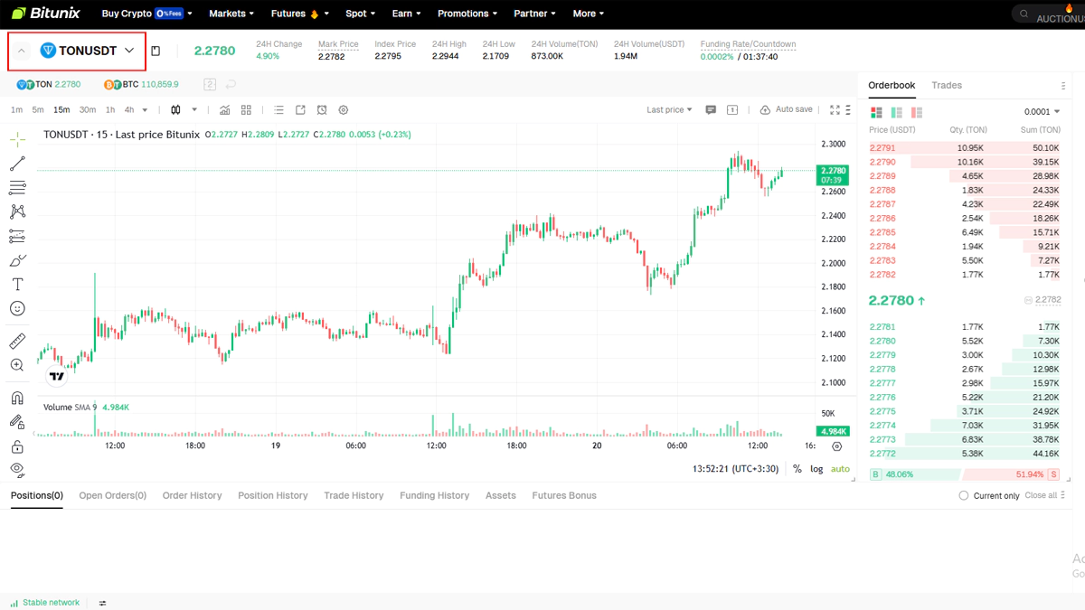 تصویر مربوط به ارز تون در صرافی بیت بونیکس