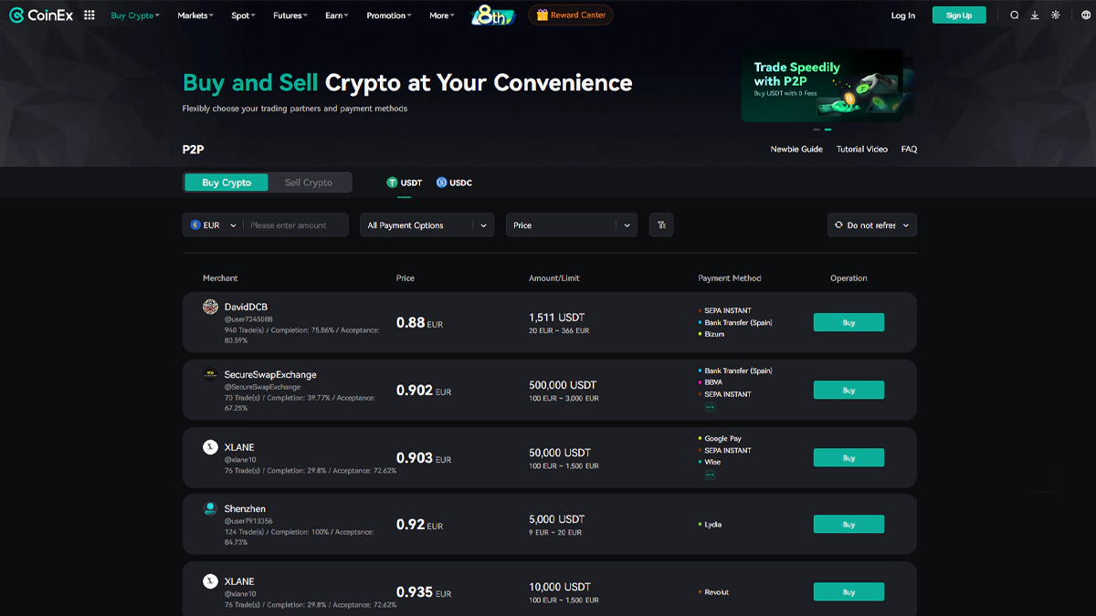 تصویر معاملات کوینکس در مقاله بهترین صرافی p2p