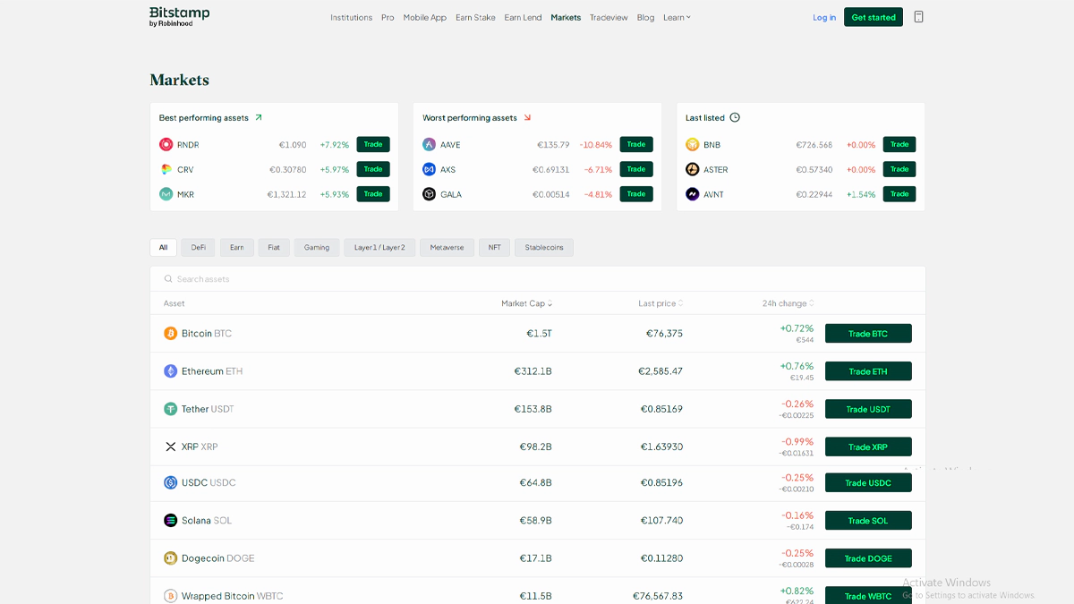 تصویر صرافی بیت استمپ در مقاله بهترین صرافی جایگزین بایننس